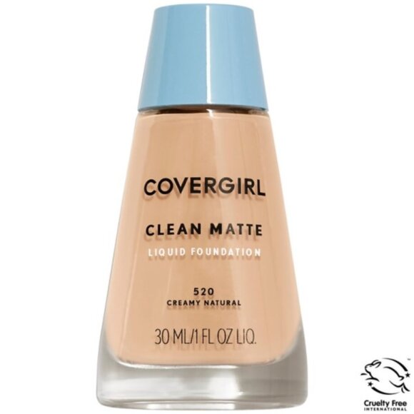 NWT! CoverGirl Clean Matte Foundation 520 Creamy Natural Makeup Cosmetics - Picture 1 of 2